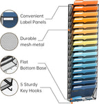 SUPEASY 17-Tier Wall File Holder Organizer with Hooks, Mesh Hanging File Organizer, Mail Organizer Wall Mounted for Papers, Folders, Office Magazine Rack, Black