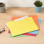 Amazon Basics File Folders with Tabs for Filing, AMZ401, Sturdy, Letter Size, Assorted Colors (100 Pack)