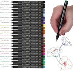 huesamhi 005 Micro Pen 23 Colors and 3 Black 0.20mm Fine Tip Waterproof Ink FineLiner Pens for Art Illustration Sketching, Anime Bullet Journal and Technical Drawing