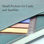 SLFreMint Premium Hardcover Notebook with Pen and Pen Holder Clip, Card Pockets, 240 Pages, College Ruled, 80GSM, Leather Note Book for Work, Study, Diary and Other Scenarios, Suitable Journal for Both Men and Women