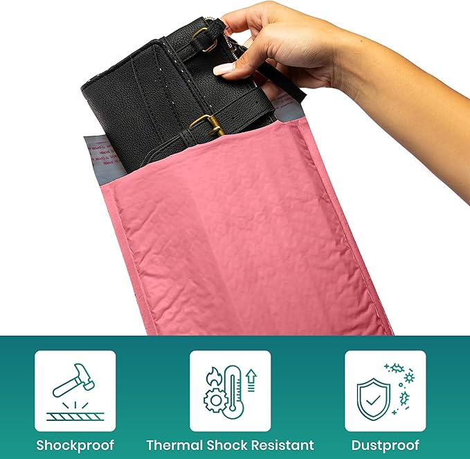 Levex - #2 8.5" x 12" [5 Pack] Pink Poly Bubble Mailers, Padded Envelope Mailers, Packing Envelope & Mailing Bags for Shipping