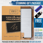 HBCY Creations 18" x 24" Torched Brown Solid Wood Frame Wall Chalkboard, Magnetic Surface, Home Décor, Restaurant & Café Menus, Blackboard, Includes Chalk, Eraser & Hanging Hardware