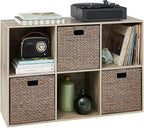 Best Choice Products 6-Cube Storage Organizer, 13.5in Shelf Opening, Bookcase, Display Shelf, Customizable w/ 3 Removable Back Panels – Greige