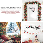 Christmas Love You Bye Wood Sign,Above Door Topper Decoration with Santa Hat,Cute Xmas Sign for Window Wall Express Love&Warm for Your Family Lover,Hallway Entryway Mantle Farmhouse Holiday Home Decor