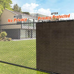 iCover 6x25ft Privacy Screen Fence, Outdoor Fencing Panels, Garden Windscreen Mesh Shade Sail Net Barrier, Include Reinforced Bindings and Brass Grommets Cable Zip Ties, Brown