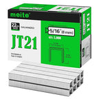meite JT21 Staples, 5/16 Inch Galvanized Fine Wire Staples for Staple Gun - 5,000 Counts, 7/16" Crown JT21 Staple Refill, Ideal for Upholstery, Crafts, Furniture