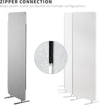 VIVO Freestanding 24 x 66 inch Privacy Panel, Cubicle Divider, Acoustic Wall Partition, Single 24 inch Panel with 2-Sided Zipper Attachment System, Gray, PP-1-T024G