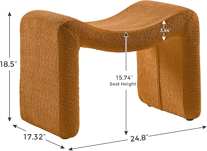 VANOMi Large Footstool Ottoman, Multi-Functional Modern Foot Stool, Sofa Footrest Extra Seating for Living Room, Entryway, Hallways and Bedrooms, Large, Curry