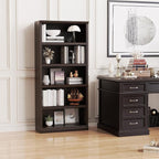 Bevfint Bookshelf, Open Storage 70 Inch Tall 5 Shelf Bookcase, Floor Standing Bookshelves and Bookcases, Book case for Farmhouse Library Office Bedroom Kids, Dark Cherry - 5 Tier