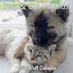 2026 Dog & Cat Friends Monthly Wall Calendar | Cute Animals Calendar 2025-2026