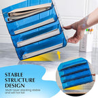 CiWiVOKi 4 Pack Stackable Paper Tray Organizer File Organizer for Desk, Office Organizer and Storage for Desk Accessories, Notes, Books, File Paper, Document, Blue