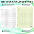 Affrolling 2 Pack Carbonless Lab Notebook Carbon Copy 8.5'' x 11'' 50 Set of Pages 100 Pages Total Laboratory Engineering Chemistry Computation Notebook Science Grid Coil Binding(Dark Green and White)