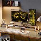 Fenge Dual Monitor Stand for Desk, 42.5in Large Monitor Riser for 2 Monitors, 2 Tier Computer Office Desk Top Shelf, Desktop Storage Stand for Laptop, PC, Computer, Printer
