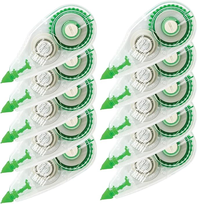 Tombow 68722 Mono Mini Correction Tape Easy to Use Applicator for Instant Corrections,Clear, (Pack of 80)