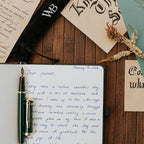 Wordsworth & Black Fountain Pen Set, 18K Gilded Medium Nib, Includes 24 Pack Ink Cartridges, Ink Refill Converter & Gift Pouch, Gold Finish, Calligraphy, [Racing Green], Perfect for Men & Women