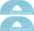 Hoiny 10 Pack Clear Protractor, 6 Inch Plastic Protractors, 180 Degrees Accurate Math Geometry Tools for School, Office, Classroom (Blue)