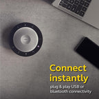 Jabra Speak 750 MS Wireless Bluetooth Speakerphone with Link 370 USB Adapter – Portable Conference Speaker for Holding Meetings Anywhere with Premium Audio - Certified for Microsoft Teams