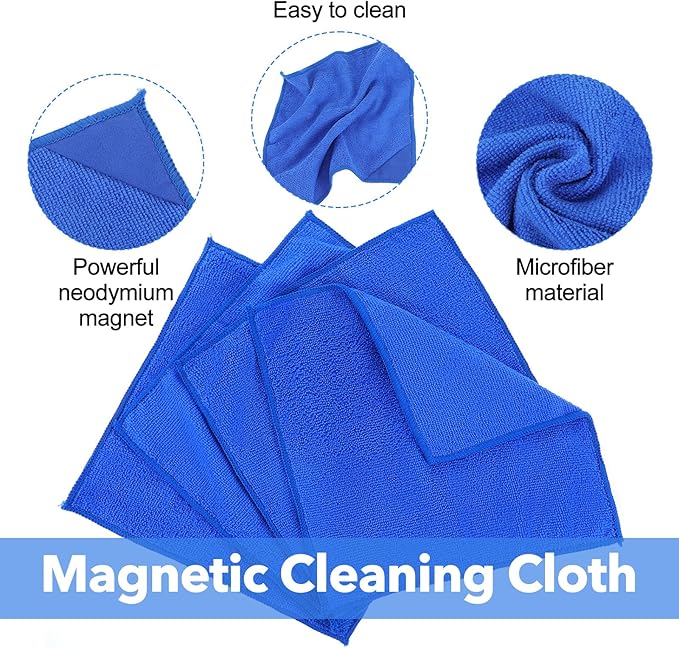 Kifmurase 24Pcs Magnetic Microfiber Cleaning Cloth, Microfiber Dry Erase Erasers, Reusable Cloth Whiteboard Eraser, Multipurpose Cleaning Cloths for Blackboards, Chalkboards, Glassboards, Home