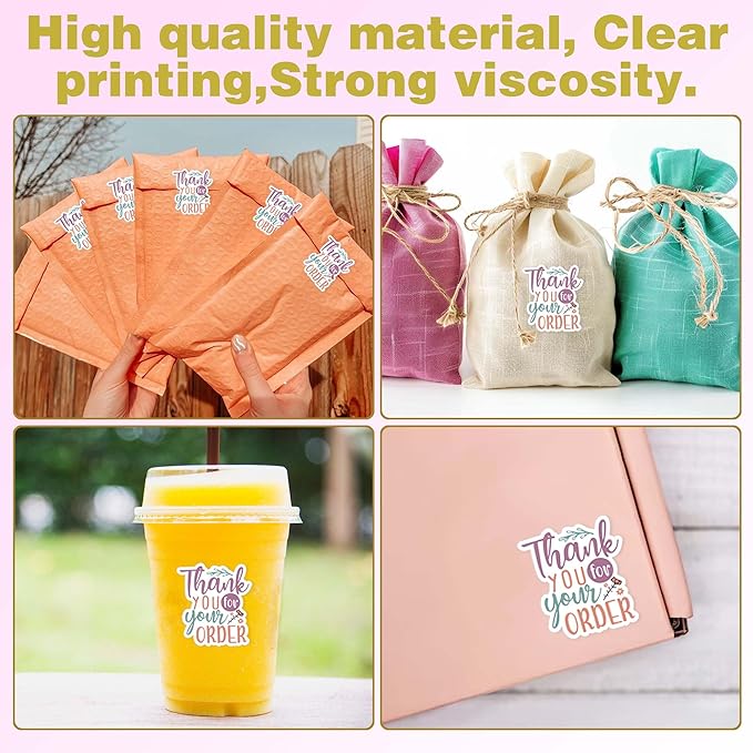 500pcs Thank You Stickers - Handmade, Happy Mail, Boutique Packaging, Purchase Roll