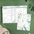 SUNEE 2026 Appointment Book, Quarter-Hourly, Weekly & Monthly - from January 2026 - December 2026, 8.5"x11" Weekly Planner, Flexible Cover, Note Pages, Pockets, Bookmark, Spiral Binding, Greenery