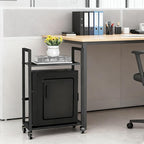 SEHERTIWY 2 Tier Computer Tower Stand, Black CPU Holder Cart with Rolling Caster Wheels, Mobile PC Tower Stand for Office Home Studio