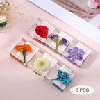 6Pcs Pressed Flower Paper Weights, Real Flower Resin Crafts, Pattern Weights, Paper Weights Decorative,Pressed Flower Ornament,Paper Weights for Office Desk,Specimen Collection for Science Educational