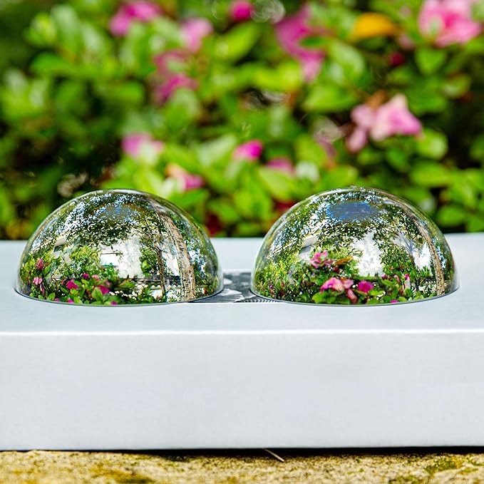 2Pcs 3.1inch Crystal Dome Magnifying Paperweight, Clear Distortion-Free Optics Convex Lens Set for Physics Classroom Home Decor, Paper Weights for Outdoor Events