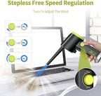 Compressed Air Duster, Electric Air Duster, Handheld Cordless Air Duster, Stepless Speed Motor, 6000mAh Rechargeable Air Blower, Type-C Fast Charge, for Computer, Keyboard, Pet House…