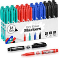 SUQJOY Dry Erase Markers, Fine Tip Whiteboard Markers, Low Odor Dry Marker, Fine Point Marker are pecfect for Whiteboard Mirrors Glass, 36 pack 4 Assorted Color Markers for School Office Home