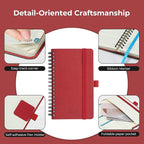 IN-LUXPRO Planner 2026 Daily Weekly and Monthly,6.5"x3.75",12 Months Spiral Bound Calendar Agenda with Self-adhesive Pen Holder,2026 Appointment Book with Vegan Leather Soft Cover,Red