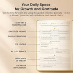 Gratitude & Self-Care Journal - Guided Mindfulness & Mental Health Journal All-in-One with Prompts for Self Discovery - Daily Journal for Men & Women by PRODUCTIVITY STORE (A5, Cream)