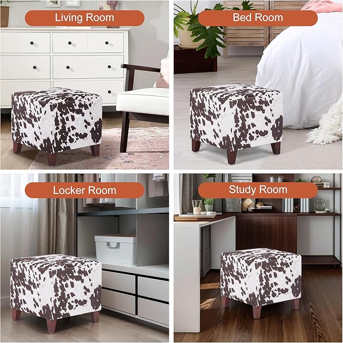 Edeco Ottoman with Square Cube Design, 16 Inch Footstools and Ottomans Small, Large Load Capacity, Square Foot Rest Ottoman for Living Room