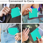 feela 15 Pack Pocket Small Notebooks Bulk, Mini Cute Memo Notepads Hardcover College Ruled Lined Journals with Pen Holder for Women Girls Office School, with 15 Black Pens, 3.5”x 5.5”, A6, Aqua