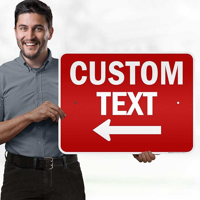 Custom Arrow,Custom Directional Sign, Left Arrow,18x24 Inches, 3M EGP Reflective, Rust Free .080 Aluminum, Fade Resistant, Made in USA by My Sign Center