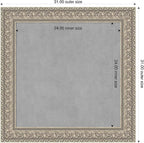 Amanti Art Silver Framed Magnetic Board 31x31 Medium Vision Board for use with Magnets, 100% Metal Sheet to Display Items as Office Decor or for Home Organization in mudroom, Kitchen or Kids Room