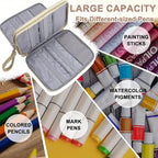 VASCHY Colored Pencil Case, Corduroy Large Pencil Pouch for Art Pens Markers Gel Pens Big Holder Organizer Fits 192 Pencils for Girls Women Camel