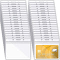 Zonon 150 Pcs Horizontal Clear ID Badge Holders Plastic Card Name Tag Holders Badge Sleeves Horizontal Waterproof Transparent PVC Sleeve Cover Pouch for Office School Travel(3.35 x 3.94 Inch)