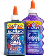 Elmer’s Eclipse Slime Kit, Slime Supplies Includes Cosmic Glue, Purple Glitter Glue, Original and Crunchy Slime Activators, 4 Count