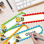 PETCEE 36Pcs Bee Desk Name Plates for Classroom - Personalized Student Desk Name Tags Stickers for Kids Self Adhesive Names Labels for Kindergarten Preschool Elementary Back to School Teacher Supplies