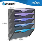 Gawerk 5 Tier Hanging Wall File Organizer, Mesh Mail Paper Orgnization Hanging File Folder Holder for Home Office, Black