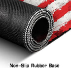 Oversized American Flag Computer Desk Pad, Non Slip Keyboard Pad, Custom Thick Seam Edge Office and Home Mouse Pad 35.4 x 15.7 Inches