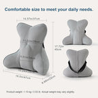 Ailuteie Lumbar Support Pillow(Pat. Pend) – Multi-Functional Ergonomic Back Cushion for Office Chair, Car Seat & Sofa, Reading Pillow with Firm Multi-Zone Support to Relieve Lower Back Pain,Zinc Gray