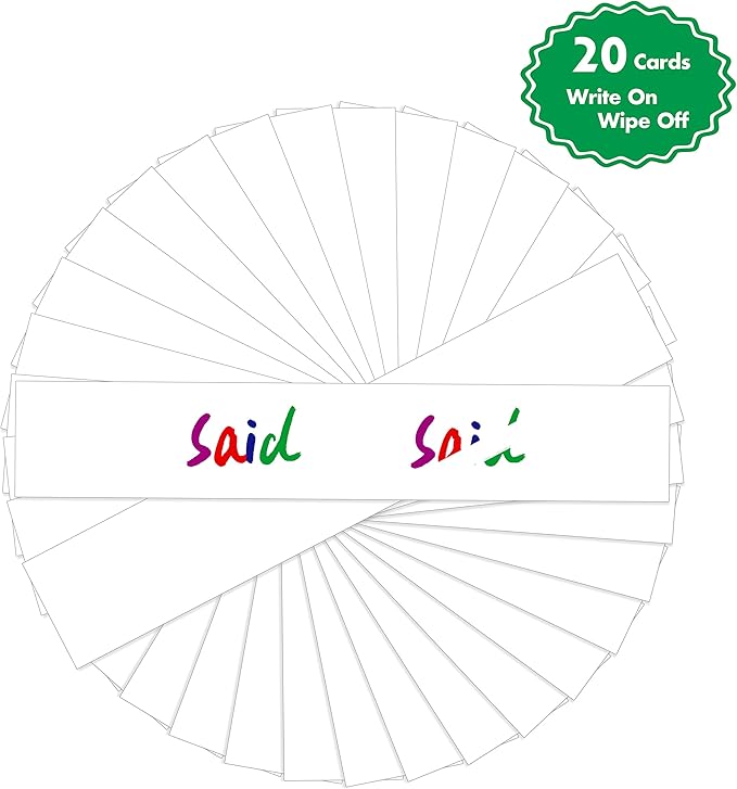 Black Tabletop Desktop Pocket Chart with Bonus 20X Dry Erase Cards. Double Sided and Self-Standing (13” X 12”)