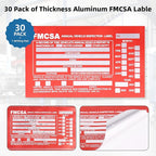 30-Pack Annual Vehicle Inspection Report Form, 3-Ply Carbonless Form and Hardboard, Includes 30-Pk Red FMCSA DOT Permanent Aluminum Adhesive Stickers, DOT Compliant