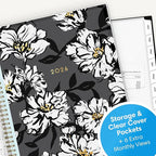 Blue Sky 2026 Weekly and Monthly Planner Calendar, January 2026 - December 2026, 8.5" x 11", Clear Pocket Cover, Laminated Tabs, Durable Twin Wire Binding, Storage Pocket, Baccara Dark