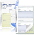 100 Sets Service Call Log Book 5 5/8 x 8 1/2" 2 Part Carbonless 2 Message Sets per Page Phone Call Log Book Phone Message Book Invoice Receipt Book for Repair Service (1)