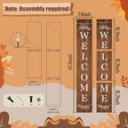 Welcome Porch Sign Decor Wooden Hanging Sign Door Porch Standing Decorative Signs Plaques for Front Door Farmhouse Outdoor Indoor Welcome Sign 47.2"H（brown）