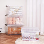 Citylife 58.1 QT Plastic Storage Bins with Latching Lids Stackable Storage Containers for Organizing Large Clear Storage Box for Garage, Closet, Classroom, Kitchen, 2 Packs