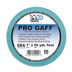 1" Width ProTapes Pro Gaff Premium Matte Cloth Gaffer's Tape With Rubber Adhesive, 11 mils Thick, 55 yds Length, Teal (Pack of 1)