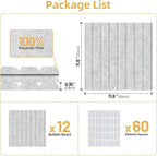 Large Cork Board for Wall 36" x 48" Gray Bulletin Board with Safe Removable Adhesive Squares for Pictures Photos, Alternative CorkBoard Felt Pin Boards Tiles for Office Classroom Wall Decor - 12 Pack
